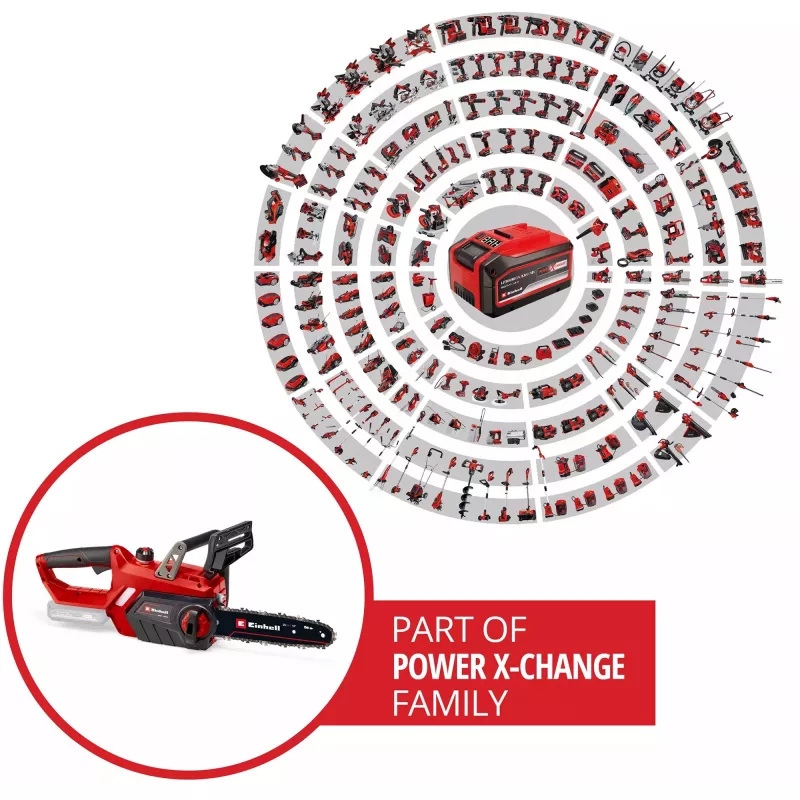 Einhell GE-LC 18 Li - Solo 4,3 m/s 18 V Lithium-Ionen (Li-Ion) Schwarz - Rot Akku-Kettensäge (4501761)