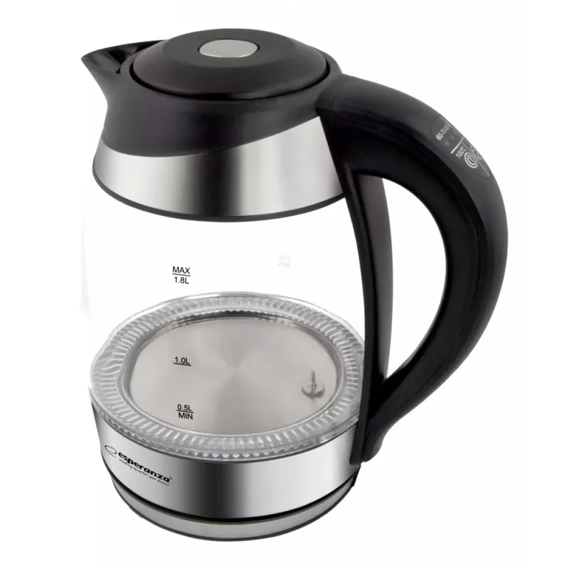 Esperanza EKK026 Wasserkocher 1,7 L 2200 W Schwarz, Transparent