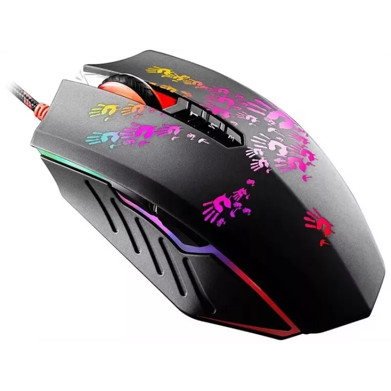 Gaming-Maus A4Tech BLOODY A60 — optisch, beidhändig, 6200 DPI, USB Type-A, 8 Tasten, schwarz