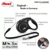 Rollleine Flexi Classic 5 m Schwarz für mittelgroße Hunde, Schnur, max. Belastung 20 kg, reflektierende Elemente