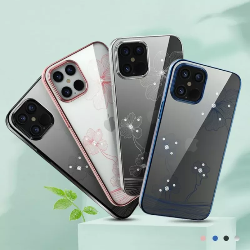 Schutzhülle Devia Crystal Flora für iPhone 12 Pro Max – schwarz