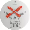 NeXtime Uhr 8807 Windmil, Ø30 cm, Wand, Weiß/ Schwarz/ Rot