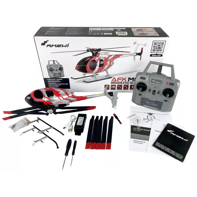 Helikopter Amewi MD500E mit Elektromotor, LiPo 1200 mAh, Empfohlenes Alter 14+