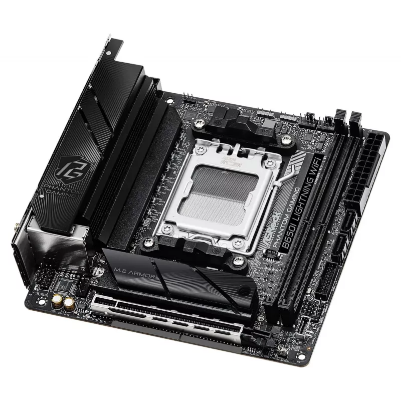 Mini-ITX-Mainboard ASRock B650I Lightning WiFi — AMD B650, Sockel AM5, DDR5, 2 DIMM (max. 96 GB), Wi‑Fi 6E, 2,5Gb LAN