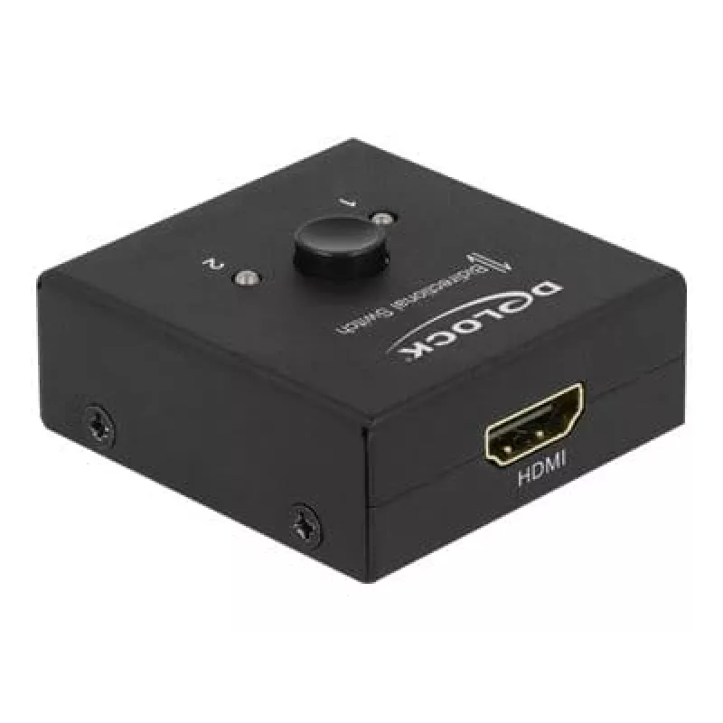 DeLock HDMI 2-1 bidirektional 4K 60 Hz kompakt - Retail Box - Video/Audio-Switch - 2 x HDMI - Desktop (64072)