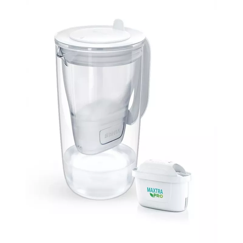 Wasserfilter-Karaffe BRITA Glass+1 Maxtra Pro grau, 2,4 L Gesamt / 1,5 L gefiltert, Maxtra Pro PP Filter