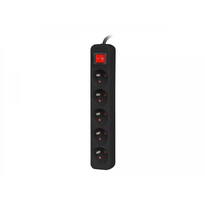 Netzteil-Leiste Lanberg PS1-05E-0300-BK 3 m 5 AC-Steckdosen Innenbereich Weiß