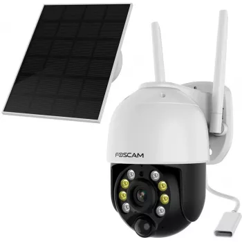 IP-Überwachungskamera Foscam B4 Dome 4 MP (2560×1440), Wi‑Fi 2,4 GHz, IP65, Solar + Akku 5000 mAh, 355° Schwenk, 90° Neigung