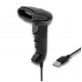 Handheld-Barcodeleser QOLTEC 50866 — 1D-Laserscanner, USB kabelgebunden, 600 mm Reichweite, schwarz, 161,5×88×77 mm