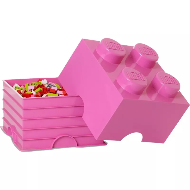 Aufbewahrungsstein 4 LEGO 40031739 pink – stapelbarer Kunststoff-Aufbewahrungsstein für Kleinteile