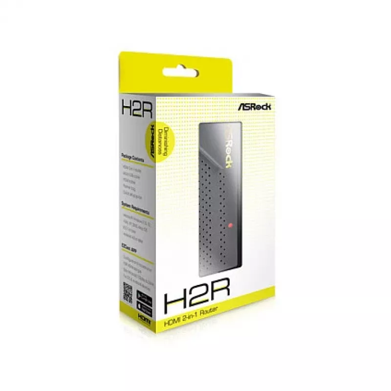 Tragbarer WLAN-Router ASROCK H2R 2-in-1 – Single-Band 2,4 GHz, Wi‑Fi 4 (802.11n), 300 Mbit/s, 2 Antennen, HDMI & Micro-USB