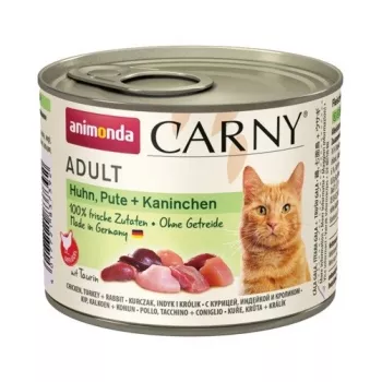 ANIMONDA Carny Adult Hähnchen, Pute, Kaninchen - Nassfutter für Katzen - 200g