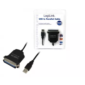 LogiLink AU0003C Kabeladapter USB 2.0 A IEEE1248 Schwarz