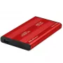 HDD/SSD-Gehäuse QOLTEC 51860 für 2,5-Zoll-SATA-III-Laufwerke, USB Typ-A, 5 Gbit/s, Aluminium, rot