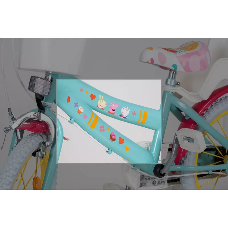 Kinderfahrrad Toimsa TOI1698 16 Zoll mit Peppa Pig-Grafiken, geeignet für Alter 3–6