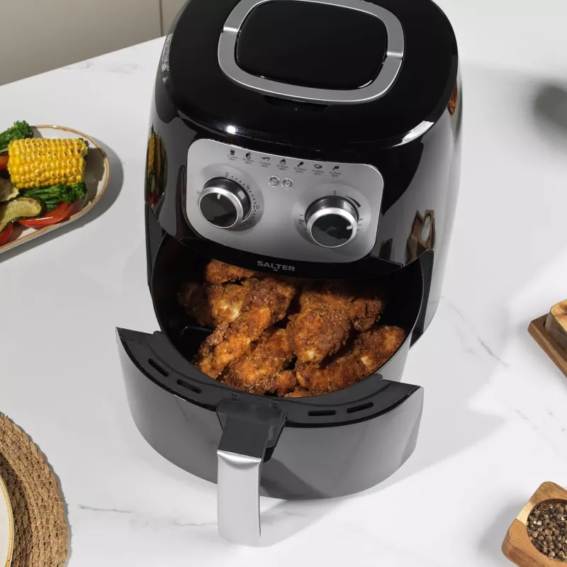 Manuelle Heißluftfritteuse Salter EK6364VDE, 4,2 l Fassungsvermögen, kompakte Arbeitsplatten-Fritteuse