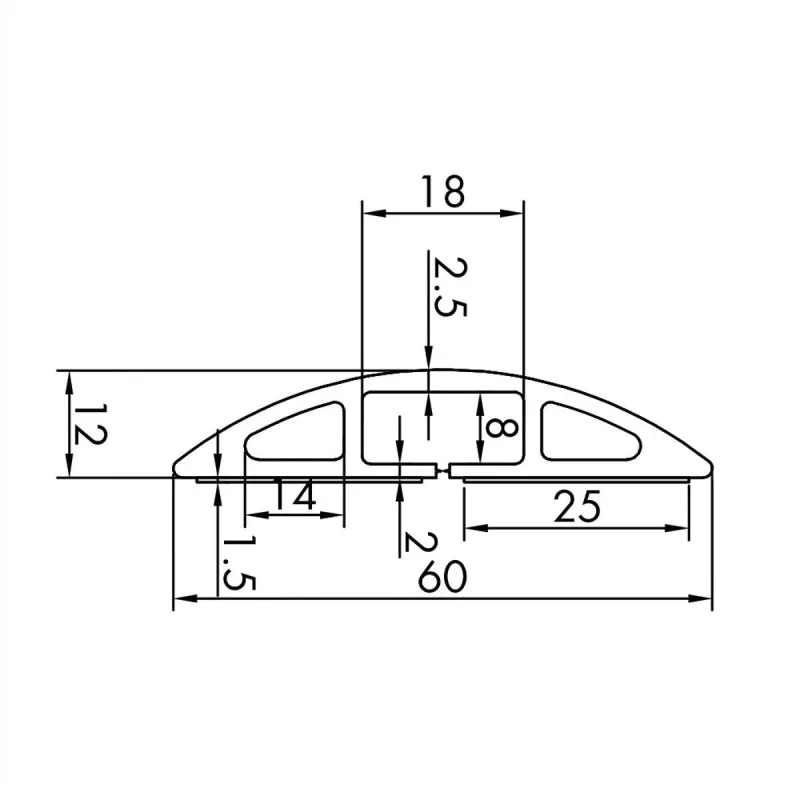 ROLINE Kabelkanal TPE Flex, 60 mm, schwarz, 1,8 m (19.08.3105)
