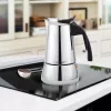 Moka pot Maestro MR-1660 0,2 L Edelstahl-Espressokocher, 4 Tassen, schwarzer Griff