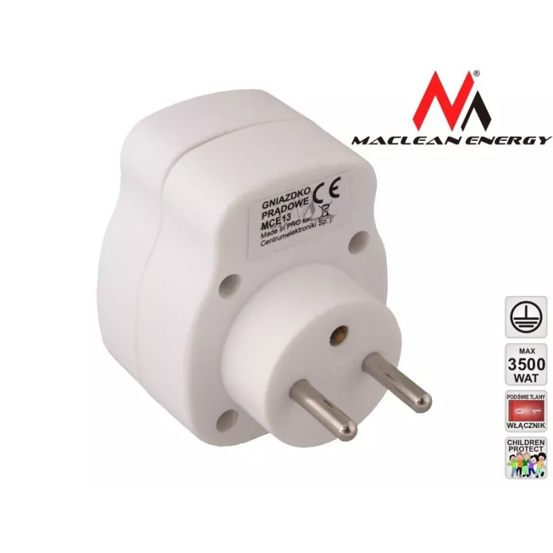Steckdose MACLEAN AC-Steckdose MCE13 mit Schalter