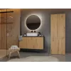 Topeshop NEL 2K DD ANT/ART KP Badezimmer-Aufbewahrungsschrank Graphit, Eiche