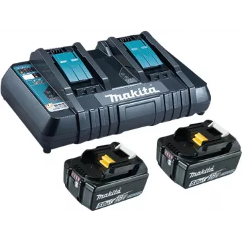 Makita - Akku-Ladegerät + 2x Akku - Li-Ion - 5 Ah - 2x Akku Laden (199482-2)