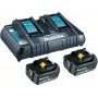 Makita - Akku-Ladegerät + 2x Akku - Li-Ion - 5 Ah - 2x Akku Laden (199482-2)