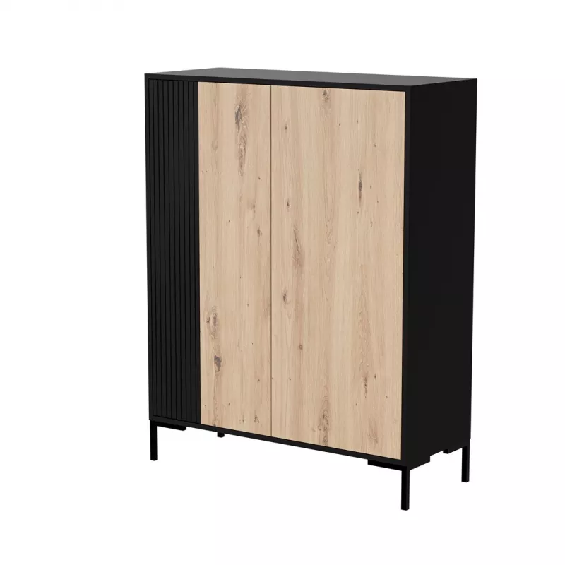 Cama MERCI Kommode 100 x 40 x 129 cm schwarz/Artisan-Eiche