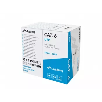 Netzwerkkabel Lanberg LCU6-11CU-0100-S U/UTP Cat6 100 m Grau