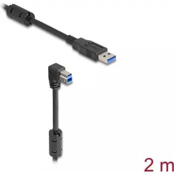 DeLOCK USB-Kabel Typ-A Stecker auf Typ-B Stecker 90° abwärts 2 m