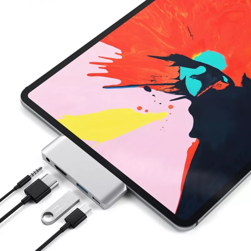 Satechi Aluminum USB-C Hub für iPad Pro Silber