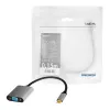 USB-Typ-C-auf-VGA-(D-Sub)-Video-Adapterkabel LOGILINK CUA0104 0,15 m, grau/schwarz