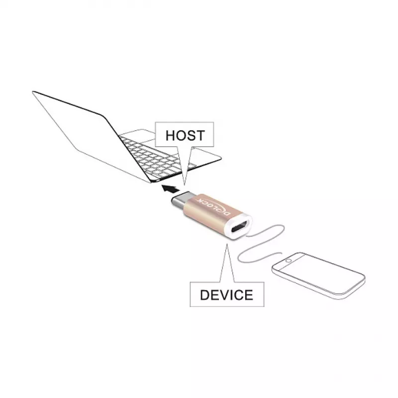 USB-Adapter DeLOCK 65677 USB 2.0-C auf Micro-B