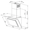 Vertikale Eco Duo Glas Wand-Dunstabzugshaube Schwarz