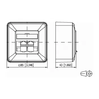 METZ CONNECT BTR IT CONNECT E-DAT C6 8/8(8) AP Cat.6 - Wandgehäuse - RJ-45 X 2 - Reinweiß, RAL 9010 - 2 Ports (1307380002-I)