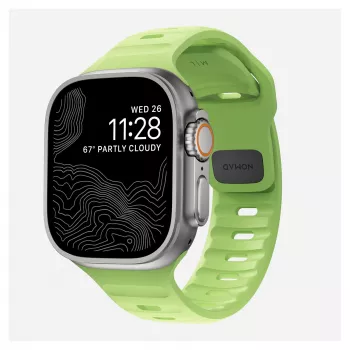 Band Nomad Sport Band Hellgrün Gummi — Breite 21,5 mm, Handgelenk 160–195 mm