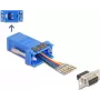 DeLOCK D-Sub 9 Buchse auf RJ12 Buchse Montagesatz blau