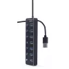 USB-Hub Gembird UHB-U3P7P-01, 7-Port USB 3.2 Gen 1 (Typ-A), 0,24 m Kabel, schwarz