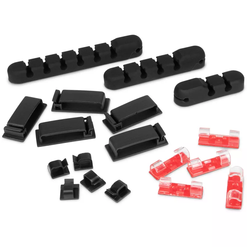 OfficePal Kabel-Organizer, Kabelmanagement schwarz, 136-teilig