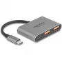 USB-Hub DELOCK 64337 — USB 3.2 Gen 2 Typ-C-Host, 3 Ports (Typ-C + 2× Typ-A), 10 Gbit/s, grau, Metallgehäuse