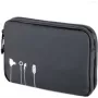 Kompakte Tech-Tasche TROIKA BBL64/BK – robuste schwarze Zubehörtasche für Kabel und kleine Gadgets
