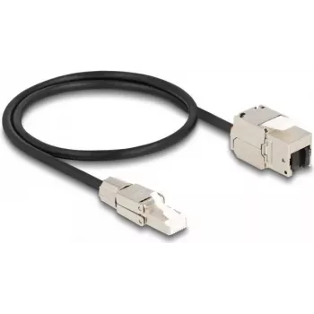 DeLOCK Kabel RJ45-Stecker Feldkonfektionierung auf Keystone-Modul RJ45-Buchse Cat.6A 50 cm