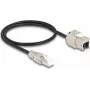 DeLOCK Kabel RJ45-Stecker Feldkonfektionierung auf Keystone-Modul RJ45-Buchse Cat.6A 50 cm