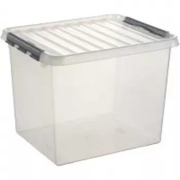 Helit H6162702 Q-line Archivbox, 52 L, transparent