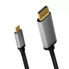 LogiLink CUA0100 Kabeladapter DisplayPort USB 3.2 Gen1 Type-C 1,8m Schwarz Grau