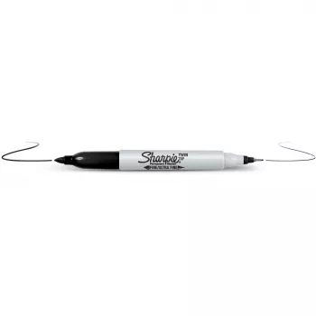 Permanentmarker Sharpie Twin Tip Feine Spitze Schwarz 12 Stk.
