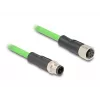 Netzwerkkabel DeLOCK M12 Kabel D-codiert 4-polig Stecker auf Buchse PUR (TPU) 1 m