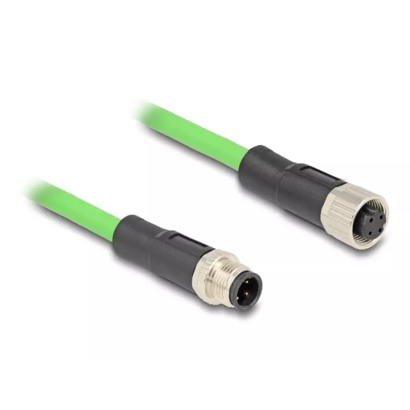 Netzwerkkabel DeLOCK M12 Kabel D-codiert 4-polig Stecker auf Buchse PUR (TPU) 1 m