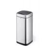 Rechteckiger Mülleimer Durable NO TOUCH 35L Edelstahl Schwarz Silber