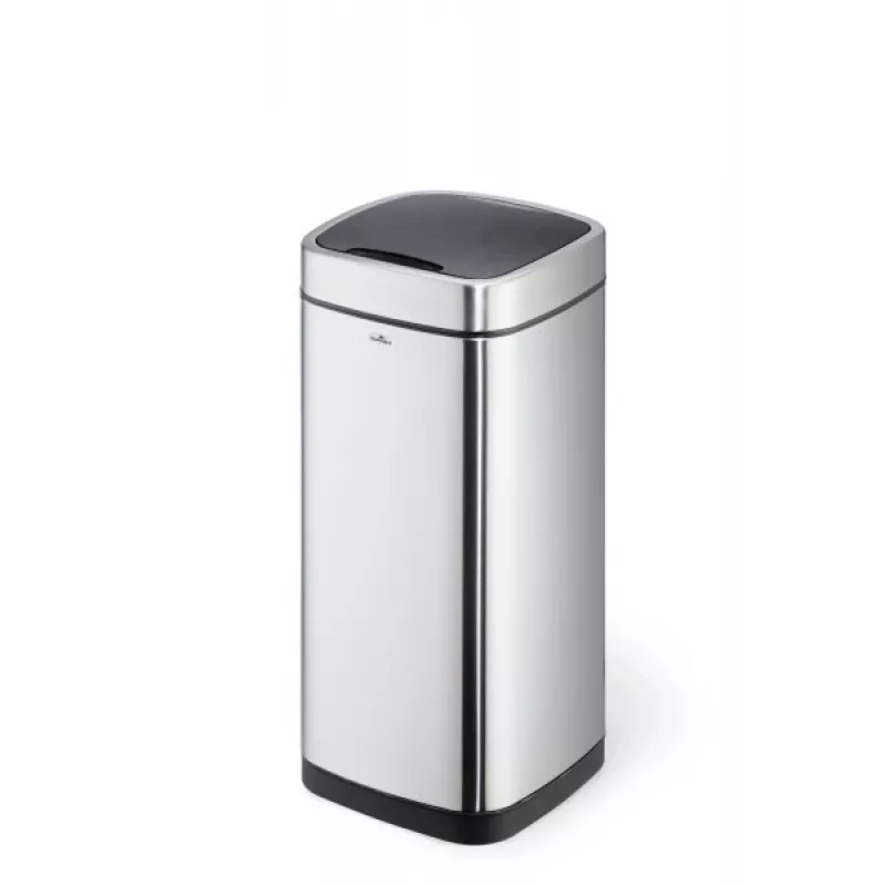 Rechteckiger Mülleimer Durable NO TOUCH 35L Edelstahl Schwarz Silber