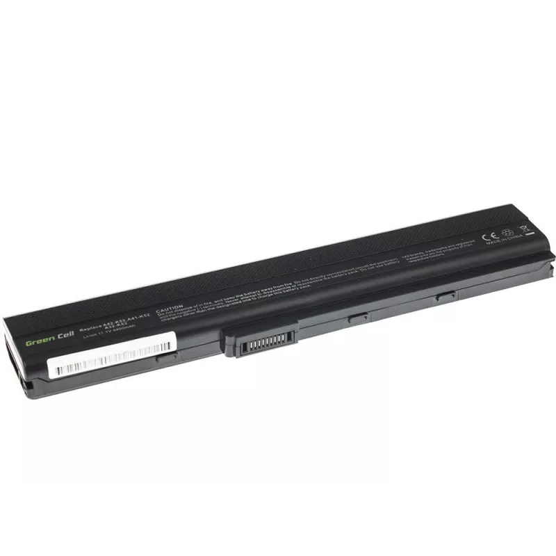 Akku Grün Cell AS02 für ASUS K52 Serie — Li‑Ion 4400 mAh, 11,1 V, 6 Zellen, schwarz